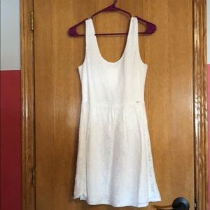 White lace dress with an open back